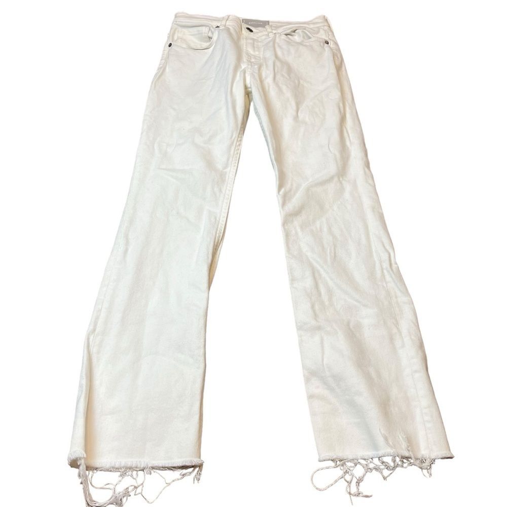 Everlane White Straight Leg Raw Hem Jeans Size 26 Women